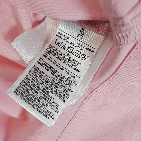Old Navy Shirt Womens‎ XL Pink LS Relaxed Tie Geranium Petal Cotton Pullover Top - Picture 5 of 8